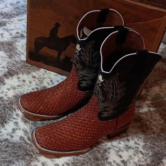 alfa western wear Other - Alfa Western Wear Basketweave Square Toe Boots